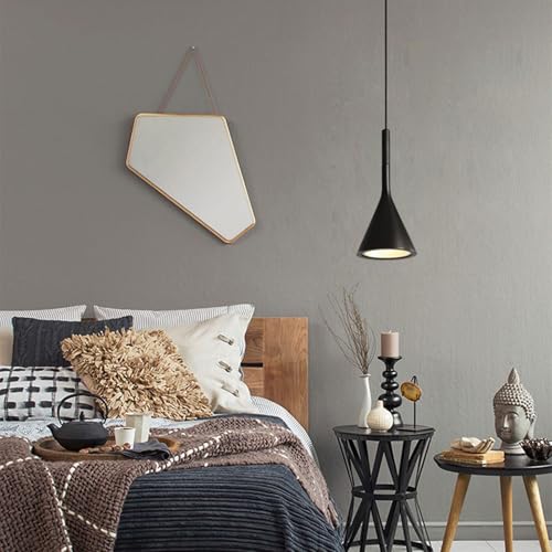 Lámpara colgante de resina con base E27 y diseño triangular oscuro 4