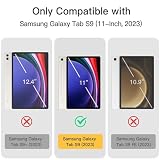 TXWLLIU Etui do Samsung Galaxy Tab S9 11 Cali z Uchwytem na Rysik S Pen, Twardy Przezroczysty Tył, Etui Ochronne z Potrójną Składaną Podstawką, Automatyczne Wybudzanie/Uśpienie, Złamana Biel