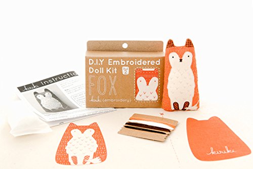 Image of DIY Embroidery Doll Kit by Kiriki Press | 3 Skill Levels - Beginner to Advanced (Fox - Level 2)