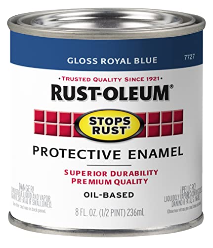 Rust-Oleum 7727730 Stops Rust Brush On Paint, Half Pint, Gloss Royal Blue