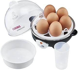 Multi-functional Electric Poacher Egg Boiler for Up to 7 Eggs Soft, medium & Hard Boiled with Automatic Timer (Electric Egg Boiler with Steamer)