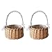 Wnvivi Wicker Flower Baskets, Wedding Flower Girl Baskets Rustic Natural Rattan Handwoven Basket with Handle and Plastic Built-in Layer Storage Baskets for Home Party Supplies Decor -L