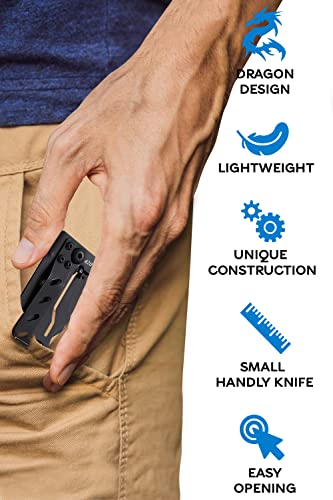 Grand Way Small Pocket Knife - Folding Wallet Knife - Mini Tactical Knife With Money Clip - Cool Dragon Blade Credit Card - Small Folding Knife - Birthday Christmas Gifts For Men And Women 6682 #TOP5