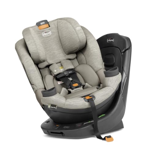 Image of Chicco Fit360 ClearTex Rotating Convertible Car Seat with 360 Degree Rotation for Rear-Facing and Forward-Facing, LeverLock Self-Tensioning Lock System | Oat /Beige