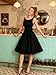 Hanpceirs Women's Boatneck Sleeveless Swing Vintage 1950s Cocktail Dress Black L