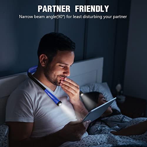 Glocusent Led Neck Reading Light, Book Light For Reading In Bed, 3 Colors, 6 Brightness Levels, Bendable Arms, Rechargeable, Long Lasting, Perfect For Reading, Knitting, Camping, Repairing #TOP4
