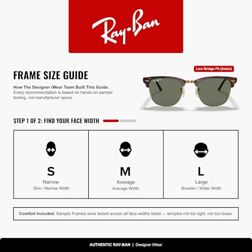 Image of Ray-Ban RB3016F Clubmaster Low Bridge Fit Square Sunglasses for Men for Women
