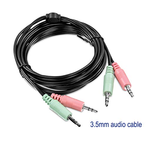 Image of TRENDnet 6 Ft. Display Port, USB, and Audio KVM Cable Kit, Compatible with KVM Switches, TK-240DP, TK-440DP, TK-241DP, TK-441DP, DisplayPort 1.2, 3.5mm Audio Connections, Black, TK-CP06