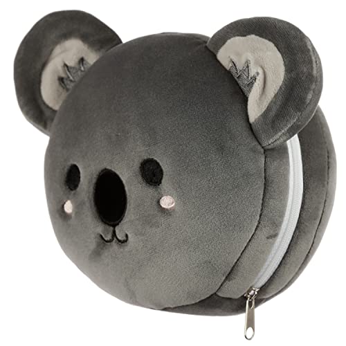 Puckator Relaxeazzz Adoramals Koala Round Plush Travel Pillow & Eye Mask - Sleep Eye Mask Masks - Kids Travel Accessories For Sleeping Airplane - Flight Plane Neck Pillow Pillows