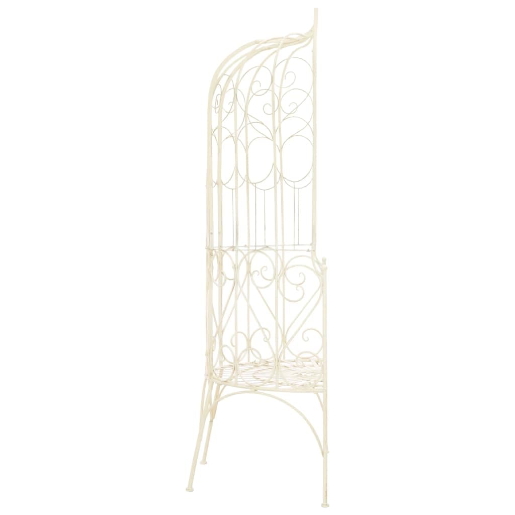 vidaXL Banco de Jardín Aspecto Antiguo Decoración Asientos Mobiliario del Exterior para Terraza Patio Porche Balcón Muebles Hogar 95 cm Hierro Blanco