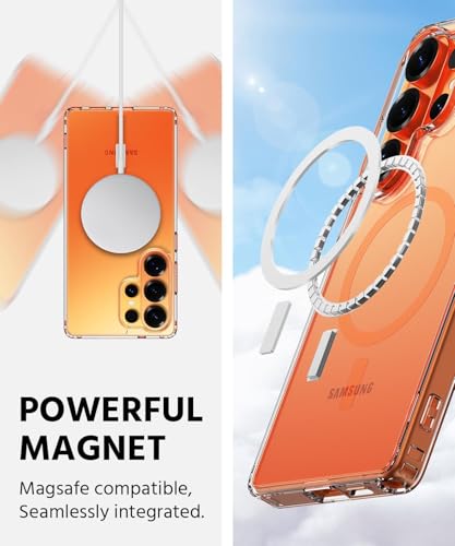 Image of Magnetic Case for Samsung Galaxy S26 Ultra 5G Compatible with MagSafe, Shockproof Phone Bumper Cover, Anti-Scratch Clear Back (Clear)