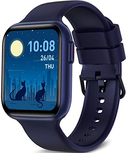 Bribejat Bt3 Smart Watch For Men Women Compatible With Samsung Iphone Android Phones (Dial/Answer Calls) 1.7'' 2.5D Screen, Voice Assistant, Spo2/Heart Rate/Sleep Monitor, Ip68 Waterproof, Blue #TOP7