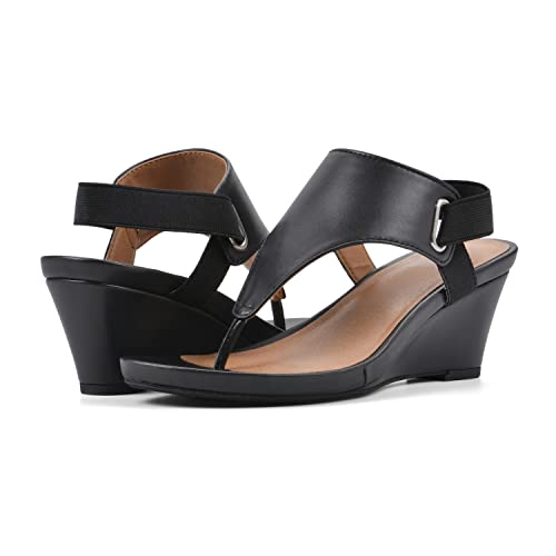 WHITE MOUNTAIN Women's All Dres Triangle Thong Sling-Back Wedge Sandal2