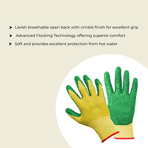 TrustBasket Reusable,Heavy Duty Garden Hand Gloves 2 Count (Pack Of 1) Parrot Green