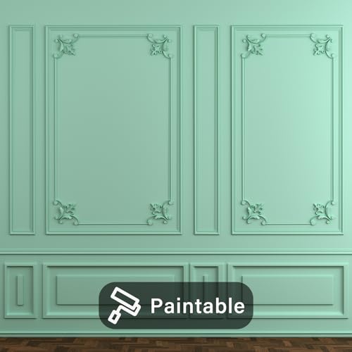 Pangda Corner Wall Molding French Style Wainscoting Panels Flora Moulding Corner Panel Wall Molding Kit for Cabinet Picture Frames Decor, Not Include Glue(8 Pcs,Fleur De Lis Style) by Pangda - Image 3