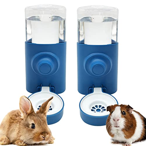 water dispenser no bottle - Fhiny Rabbit Water Bottle No Drip, 2 PCS Hanging Guinea Pig Water Dispenser 600ml Small Animal Gravity Automatic Water Feeder for Bunny Guinea Pigs Chinchillas Hedgehogs Ferrets Squirrels (Blue)