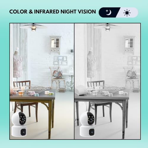 Image of Supercam WiFi Indoor 5+5MP Dual Lens /Screen FHD CCTV Camera with Color Night Vision, Two Way Audio, Motion Detection, Multi Users View and Memory Card Support (Up to 128 GB)