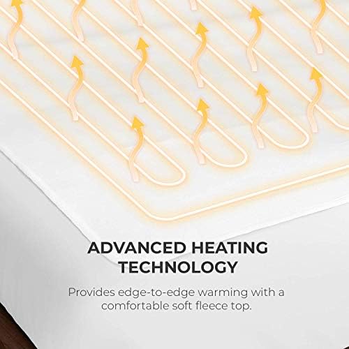 Premium Comfort Double Electric Blanket - Control with 3 Heat Settings, Polyester, White