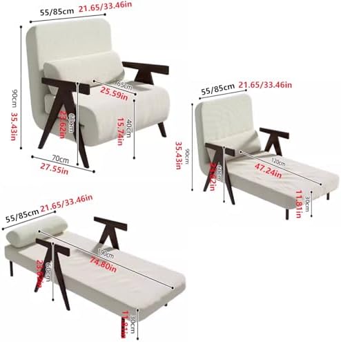 3-in-1 Convertible Sleeper Sofa Bed - Adjustable 5-Position Recliner Lounger, Corduroy Couch with Solid Wood Armrests & Legs, High Resilience Foam for Small Spaces (Green, 1190 * 85 * 30cm)