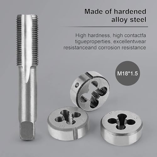 FAHKNS Conjunto métrico de rosca e matrizes Kit de rethreading M2-M18 para fazer roscas de parafuso