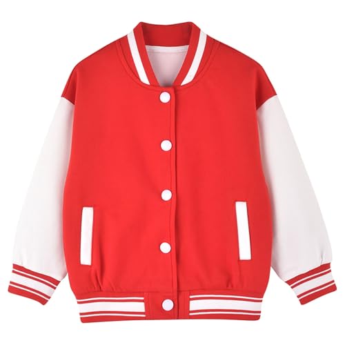 Boys Girls Color Block Varsity Jackets Basical Zipper Sweatshirt Baseball Fashion Jacket
