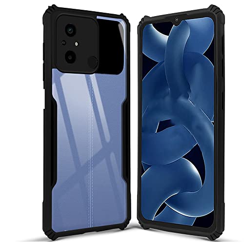 Image of Jkobi Back Cover Case for Xiaomi Redmi 12C (Shockproof with Polycarbonate Clear Panel | Professional Black)