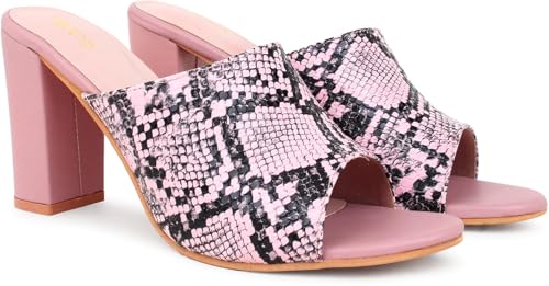 Image of Action Patent Leather Sandals| Pattern| Transparent Block Heel| Ankle Strap Black