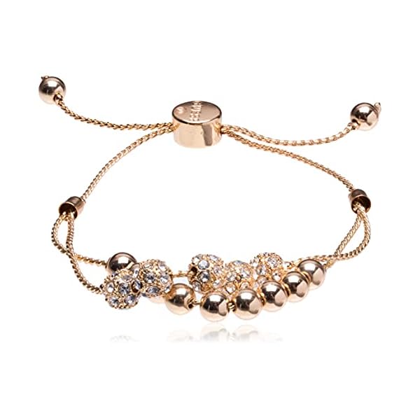 GUESS Gold-Tone Two Row Beaded Slider Bracelet