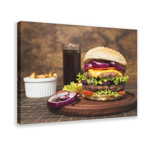 Affiche hamburger triptyque pour transformer l'ambiance de votre cuisine