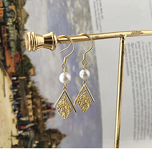 Boucles d'oreilles à feuilles de perle, cadeau d'anniversaire idéal