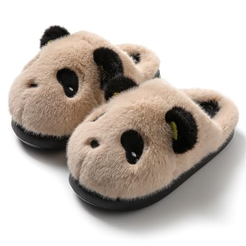 men's and women's cute panda slippers, fluffy couple, comfortable home soft slippers, indoor and outdoor non slip slippers, RT-71