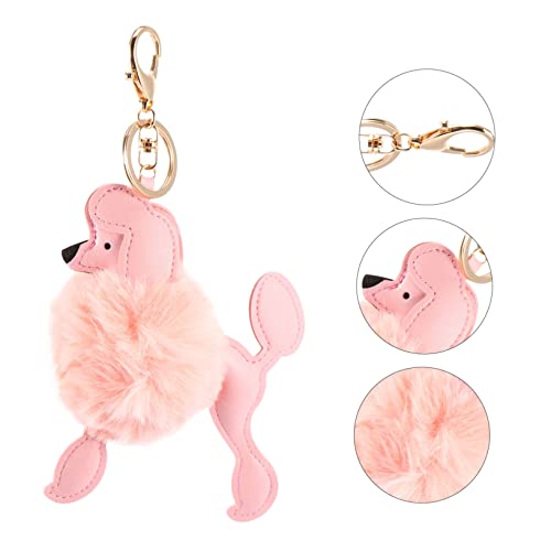 LALADEFIEE Plüsch Schlüsselanhänger Hundeform Taschenanhänger Welpenmotiv Langlebiges Material Süßer Hundeball Schlüsselring für Rucksack und Tasche