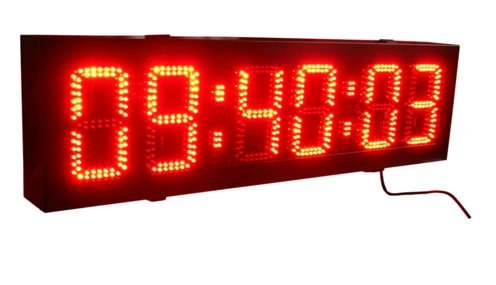 Reloj cronómetro LED de doble cara para carreras, diseño de puerta abierta para mantenimiento, gabinete IP64 para exteriores, cuenta regresiva y ascendente, 8 pulgadas miniatura 1