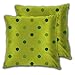 SAIAOS Poszewka na poduszkę 60 x 60 cm, zielone okrągłe plamy na jasnozielonym tle, zestaw 2 dekoracyjnych kwadratowych poszewek na poduszki do salonu sofa kanapa krzesło łóżko