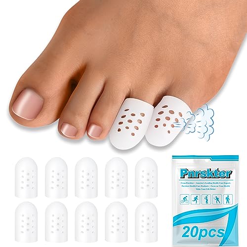 Image of Pinky Toe Protector, (20pcs) Breathable Toe Cap, Gel Toe Sleeve,Toe Covers Great for Blisters, Corns, Hammer Toes, Toenails Loss (Aloe Vera Extract Infused Silicone Materials)