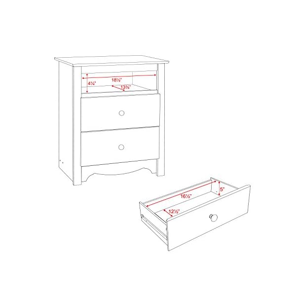 Prepac Monterey White 2-Drawer Tall Night Stand - Image 7