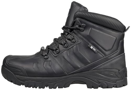 Image of Steel Toe Boots, ASTM F2413-24, Waterproof Top Grain Leather Industrial Safety Work Boots, Puncture Proof, Oil /Slip Resistant, EH Electrical Hazard Construction Boots