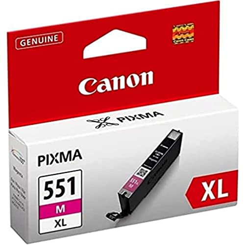 Canon CLI-551XL M Cartucho de Tinta Original Magenta XL para Impresora de Inyeccion de Tinta Pixma iP7250-iP8750-iX6850-MG5450-MG5550-MG5650-MG6350-MG6450-MG6650-MG7150-MG7550-MX725-MX925