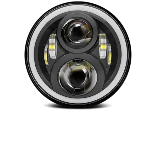 Phare universel de moto de 7 pouces phare DRL H4 optique rond