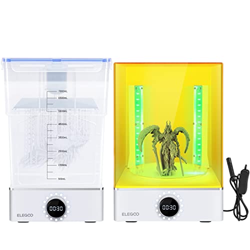 ELEGOO Mercury XS BUNDLE, Larger Size Washing and Curing Machine, Wash and Cure Station Simultaneous Working Add Bottom 