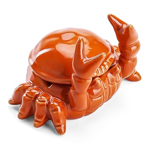 Posacenere con coperchio, posacenere da esterno, posacenere in ceramica, posacenere divertente, posacenere per sigari semplice, decorazione per la casa e l'ufficio (11,5 x 8 cm)