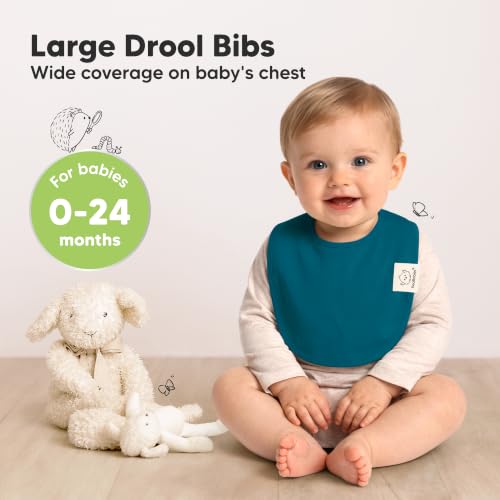 Image of KeaBabies 8-Pack Organic Baby Bibs for Drooling and Teething (Eclipse) | Soft Cotton Bibs for Baby Girl, Boy, Extra Absorbent, Easy to Clean & Put On, Toddler, Newborn, Infant 0-24 Months