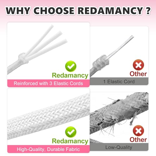 Redamancy 1 mm x 35 m sznurek do bransoletek, biały elastyczny sznurek, sznurek do koralików, elastyczny sznurek do koralików, bransoletek, naszyjników, tworzenia biżuterii i majsterkowania