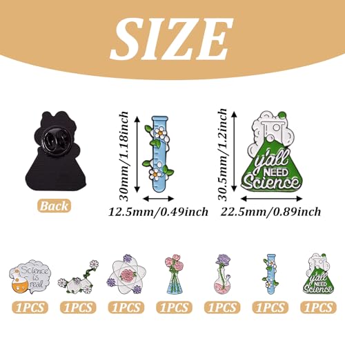 Image of Cheriswelry 7pcs Creative Enamel Pins Chemical Theme Alloy Brooches for Backpack Clothes Backpack Pins Enamel Lapel Pins 20.5~30.5mm for Men Women DIY Jackets Bag Hat Badge Artist