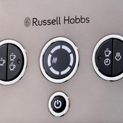 Russell Hobbs Distinctions Espresso Coffee Machine, 15 Bar Pump Pressure + Milk Frother Steam Wand, Latte & Cappuccino, Detachable Water Tank, ESE pods, Cup warmer, Titanium, S/Steel, 1350W, 26452