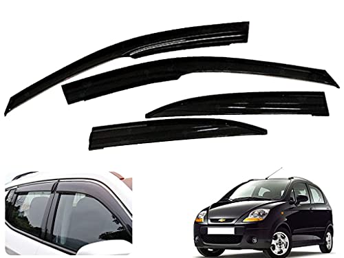 Auto Pearl Car Rain Guards Wind Door Visor Side ||Wind Visor ABS Plastic Deflector ||Perfect As per Window Frame ||for - Spark (Xtra Large, Set of 4)