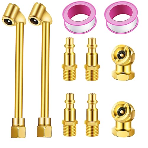 GODESON Air Chuck Set,2pcs Heavy Duty Dual Head Air Chuck,2 pcs Closed Ball Tire Chuck with 1/4