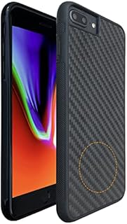 molzar Grip Series iPhone 8 Plus/7 Plus/6 Plus Case with Real Weave Carbon Fiber, Built-in Metal Plate for Magnetic Mount, Support Wireless Charging, Compatible with iPhone 8P/7P/6sP/6P, Black/Weave