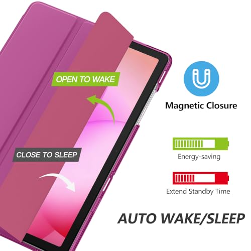 Image of MoKo for Samsung Galaxy Tab A11 Plus / A11+ Case 11 Inch 2026, Galaxy Tab A9 Plus / A9+ Case 11 Inch 2024, Slim Stand Hard PC Translucent Back Shell Smart Cover, Auto Wake /Sleep, Fuchsia