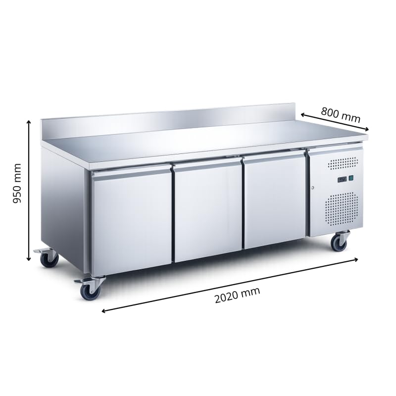 Générique Torre Pasticceria Refrigerata con Backsplash 3 Porte - 580L - Formato 600x400 - Tropicalizzato